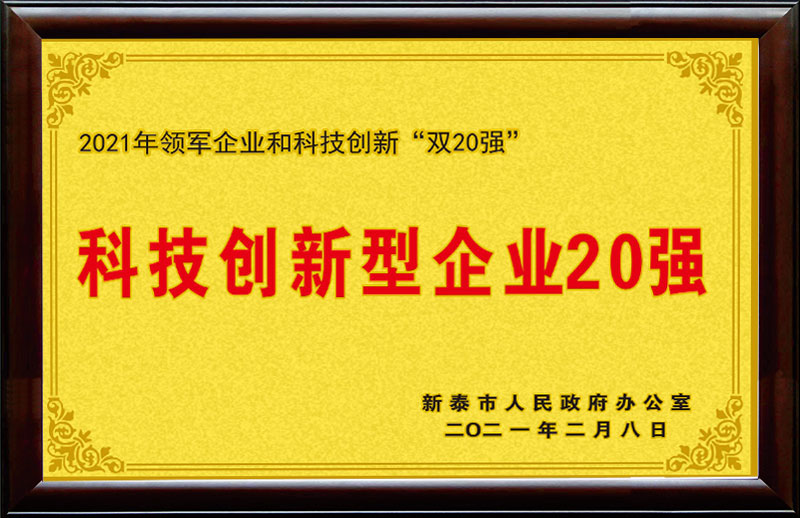 科技創(chuàng)新型企業(yè)20強